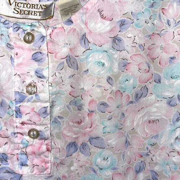 Vintage Victoria’s Secret Gold Label Pastel Floral Sleep Tank Top Size Medium - Picture 3 of 9